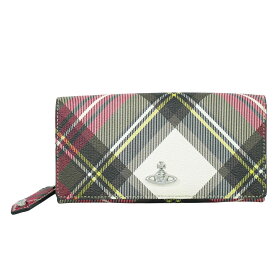 本物 ヴィヴィアン ウエストウッド Vivienne Westwood オーブ ランドファスナー 長財布 ロングウォレット レザー カーキ 財布 ウォレット 中古