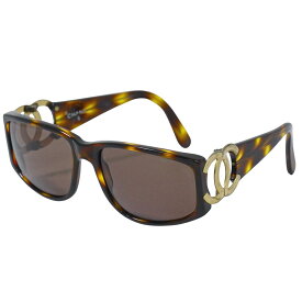 本物 シャネル CHANEL ココマーク べっ甲柄 サングラス アイウェア プラスチック GP ゴールド メッキ ブラウン 02461 91235 メガネ 眼鏡 服飾小物 中古・