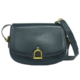 本物 セリーヌ CELINE ホースシュー ショルダーバッグ ポシェット レザー ネイビー バッグ 中古・