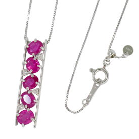 本物 ルビー 2.04ct ダイヤモンド 0.06ct K18 WG ネックレス ペンダント ホワイトゴールド レッド アクセサリー ジュエリー 中古