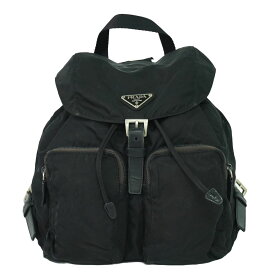 本物 プラダ PRADA ナイロン リュックサック バックパック ブラック B5885 バッグ 中古・