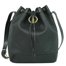 本物 クリスチャン ディオール Christian Dior ハニカム柄 巾着 ショルダーバッグ ポシェット PVC レザー ブラック バッグ 中古・