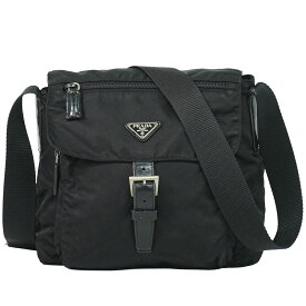 本物 プラダ PRADA ナイロン ショルダーバッグ ポシェット ブラック バッグ 中古・