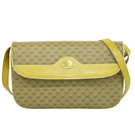本物 グッチ GUCCI マイクロGG ショルダーバッグ ポシェット PVC ベージュ バッグ 中古・