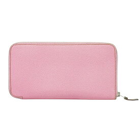 本物 エルメス HERMES アザップ シルクイン ロング ヴォーエプソン レザー ラウンドファスナー 長財布 Z刻 2021年 ピンク 財布 ウォレット 中古・