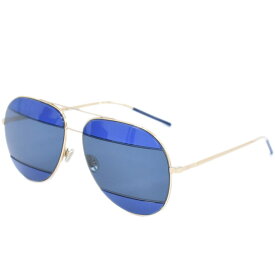 本物 クリスチャンディオール Christian Dior サングラス アイウェア プラスチック GP ゴールドメッキ ブルー 眼鏡 メガネ 服飾小物 中古
