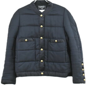 本物 シャネル CHANEL 推定 ナイロン ダウンジャケット アウター ブラック レディース 衣類 洋服 中古・