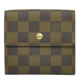 本物 ルイヴィトン LOUIS VUITTON LV ポルトモネ ビエ カルト クレディ ダミエ エベヌ 折財布 ブラウン N61652 ビトン 財布 ウォレット 中古・