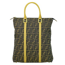 本物 フェンディ FENDI ズッカ トートバッグ ハンドバッグ キャンバス ブラウン Zucca バッグ 中古・
