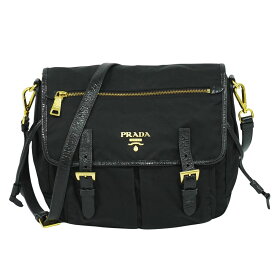 本物 プラダ PRADA ナイロン ショルダーバッグ ポシェット ブラック バッグ 中古・