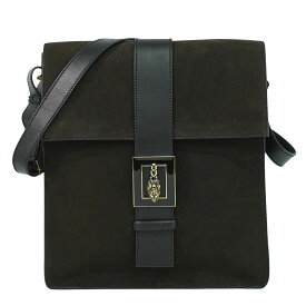 本物 グッチ GUCCI タイガーヘッド ショルダーバッグ スエードレザー レザー ブラウン ブラック 001364 バッグ 中古・