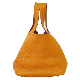 本物 エルメス HERMES ピコタンロック GM トゴ レザー ハンドバッグ □N刻 2010年 オレンジ Picotin Lock バッグ 中古・
