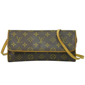 本物 ルイヴィトン LOUIS VUITTON LV ポシェットツイン GM モノグラム 2WAY ショルダーバッグ クラッチバッグ ブラウン M51852 ビトン バッグ 中古・