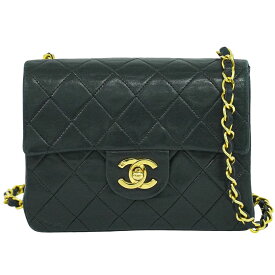 本物 シャネル CHANEL ココマーク マトラッセ チェーン ショルダーバッグ ポシェット ラムスキン レザー ブラック Matelasse バッグ 中古・