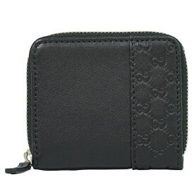 本物 グッチ GUCCI グッチシマ レザー ラウンドファスナー コインケース 小銭入れ ブラック 322191 財布 ウォレット 中古・