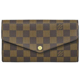 本物 ルイヴィトン LOUIS VUITTON LV ポルトフォイユサラ ダミエ エベヌ 長財布 ロングウォレット ブラウン N60114 財布 ウォレット 中古