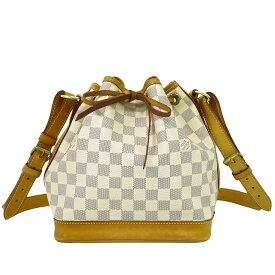 本物 ルイヴィトン LOUIS VUITTON LV ノエ BB ダミエ アズール ショルダーバッグ ポシェット ホワイト N41220 Noe ビトン バッグ 中古・