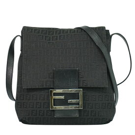 本物 フェンディ FENDI ズッキーノ ショルダーバッグ ポシェット キャンバス ブラック 8BT127 Zucchino バッグ 中古・