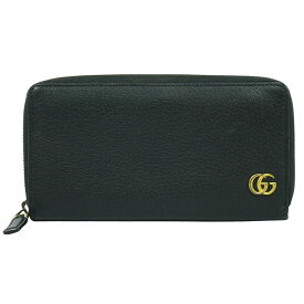 本物 グッチ GUCCI GGマーモント ラウンドファスナー 長財布 ロングウォレット レザー ブラック 428736 財布 ウォレット 中古・