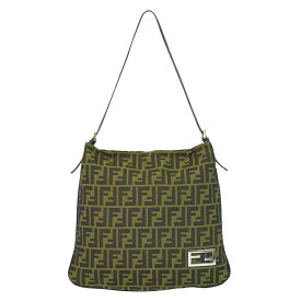 本物 フェンディ FENDI ズッカ ショルダーバッグ キャンバス ブラウン 26733 Zucca バッグ 中古・