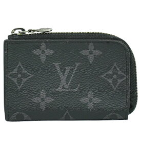 本物 ルイヴィトン LOUIS VUITTON LV ポルトモネ ジュール モノグラム エクリプス コインケース ブラック グレー M63536 ビトン 財布 ウォレット 中古・