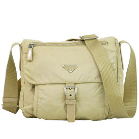 本物 プラダ PRADA ナイロン ショルダーバッグ ポシェット ベージュ バッグ 中古・
