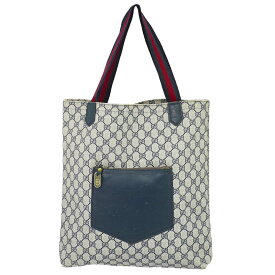 本物 グッチ GUCCI オールドグッチ シェリーライン GGスプリーム ショルダーバッグ トートバッグ ネイビー Shelly Line バッグ 中古・