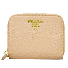 本物 プラダ PRADA レザー ラウンドファスナー コインケース 小銭入れ ピンク 財布 ウォレット 中古・