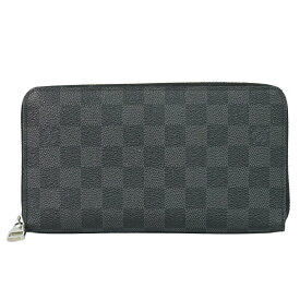 本物 ルイヴィトン LOUIS VUITTON LV ジッピー オーガナイザー NM ダミエ グラフィット 長財布 ブラック グレー N60111 ビトン 財布 ウォレット 中古・
