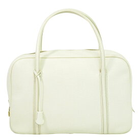 本物 ヴァレクストラ Valextra レザー ハンドバッグ クリーム バッグ 中古・