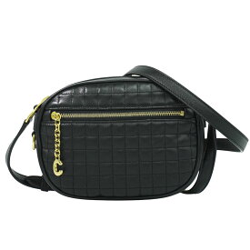本物 セリーヌ CELINE Cチャーム ショルダーバッグ ポシェット レザー ブラック バッグ 中古・