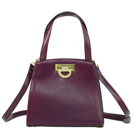 本物 セリーヌ CELINE レザー 2WAY ショルダーバッグ ハンドバッグ ポシェット パープル バッグ 中古・
