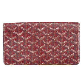 本物 ゴヤール GOYARD リシュリュー ヘリンボーン 長財布 ロングウォレット PVC レッド Richelieu 財布 ウォレット 中古・