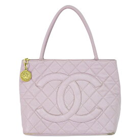本物 シャネル CHANEL ココマーク 復刻 トートバッグ ハンドバッグ キャビアスキン レザー パープル Coco Mark バッグ 中古・