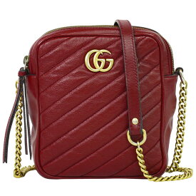 本物 グッチ GUCCI GGマーモント ショルダーバッグ ポシェット レザー レッド 550155 バッグ 中古・