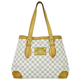 本物 ルイヴィトン LOUIS VUITTON LV ハムステッド MM ダミエ アズール トートバッグ ハンドバッグ ホワイト N51206 ビトン バッグ 中古・