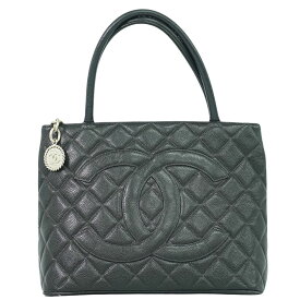 本物 シャネル CHANEL ココマーク 復刻 トートバッグ ハンドバッグ キャビアスキン レザー ブラック Coco Mark バッグ 中古・
