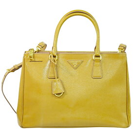 本物 プラダ PRADA ガレリア ラージ 2WAY ショルダーバッグ ハンドバッグ ポシェット レザー キャメル 1BA274 Galleria バッグ 中古・