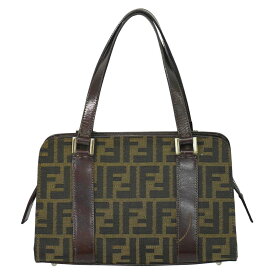 本物 フェンディ FENDI ズッカ ハンドバッグ キャンバス ブラウン Zucca バッグ 中古・
