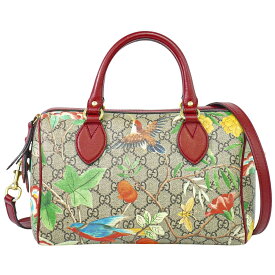 本物 グッチ GUCCI ティアン GGスプリーム 2WAY ショルダーバッグ ミニ ボストンバッグ ポシェット ベージュ マルチカラー 409529 バッグ 中古・