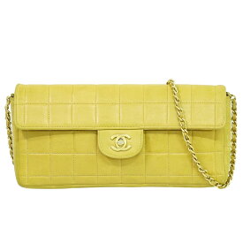 本物 シャネル CHANEL チョコバー チェーン ショルダーバッグ レザー ベージュ Chocolate Bar バッグ 中古・