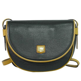 本物 セリーヌ CELINE レザー ショルダーバッグ ポシェット ブラック バッグ 中古・