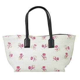本物 ロエベ LOEWE Tショッパー フラワー トートバッグ ハンドバッグ キャンバス ホワイト マルチカラー バッグ 中古・