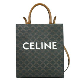 本物 セリーヌ CELINE ミニバーティカルカバ トリオンフ 2WAY ショルダーバッグ ハンドバッグ ポシェット PVC ブラウン バッグ 中古・