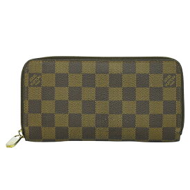 本物 ルイヴィトン LOUIS VUITTON LV ジッピーウォレット ダミエ エベヌ 長財布 ブラウン N60015 ビトン 財布 ウォレット 中古・