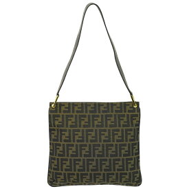 本物 フェンディ FENDI ズッカ ショルダーバッグ キャンバス ブラウン Zucca バッグ 中古・