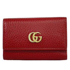 本物 グッチ GUCCI GGマーモント キーケース 6連 レザー レッド 456118 雑貨小物 中古・
