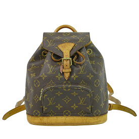 本物 ルイヴィトン LOUIS VUITTON LV ミニ モンスリ モノグラム リュックサック バックパック ブラウン M51137 ビトン バッグ 中古・