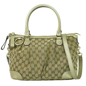 本物 グッチ GUCCI スーキー GGキャンバス 2WAY ショルダーバッグ ハンドバッグ ポシェット ブラウン 247902 Sukey バッグ 中古・