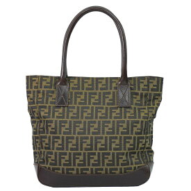 本物 フェンディ FENDI ズッカ トートバッグ ハンドバッグ キャンバス ブラウン Zucca バッグ 中古・
